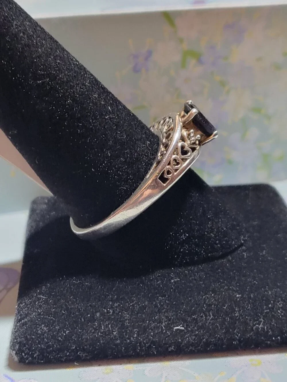 Vintage Blue Lab Sapphire CZ Sterling Silver Ring